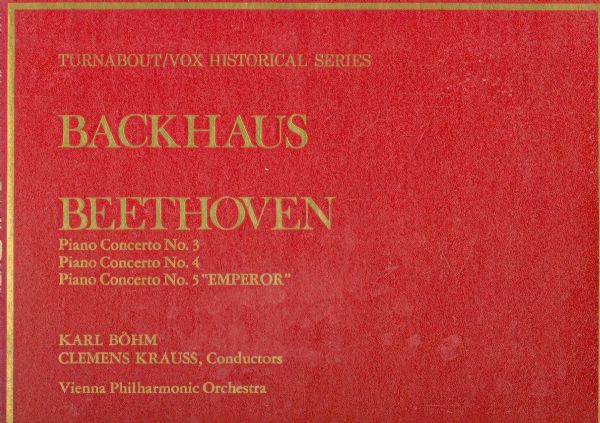 Backhaus Beethoven Piano Concertos Nos 3 4 5  3 re