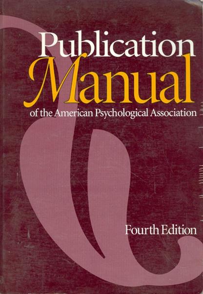Publication Manual of the American Psychological A
